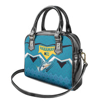 Bahamas Shoulder Handbag with Blue Marlin Fish Tribal Chevron Flag Spirit