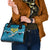 Bahamas Shoulder Handbag with Blue Marlin Fish Tribal Chevron Flag Spirit