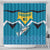 Bahamas Shower Curtain with Blue Marlin Fish Tribal Chevron Flag Spirit