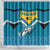 Bahamas Shower Curtain with Blue Marlin Fish Tribal Chevron Flag Spirit