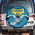 Bahamas Spare Tire Cover with Blue Marlin Fish Tribal Chevron Flag Spirit