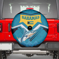 Bahamas Spare Tire Cover with Blue Marlin Fish Tribal Chevron Flag Spirit