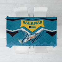 Bahamas Tablecloth with Blue Marlin Fish Tribal Chevron Flag Spirit