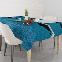 Bahamas Tablecloth with Blue Marlin Fish Tribal Chevron Flag Spirit