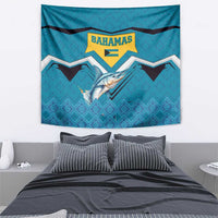 Bahamas Tapestry with Blue Marlin Fish Tribal Chevron Flag Spirit