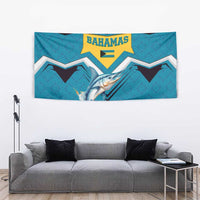 Bahamas Tapestry with Blue Marlin Fish Tribal Chevron Flag Spirit