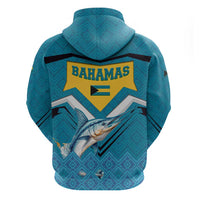 Bahamas Zip Hoodie with Blue Marlin Fish Tribal Chevron Flag Spirit