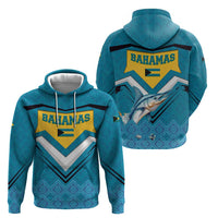 Bahamas Zip Hoodie with Blue Marlin Fish Tribal Chevron Flag Spirit