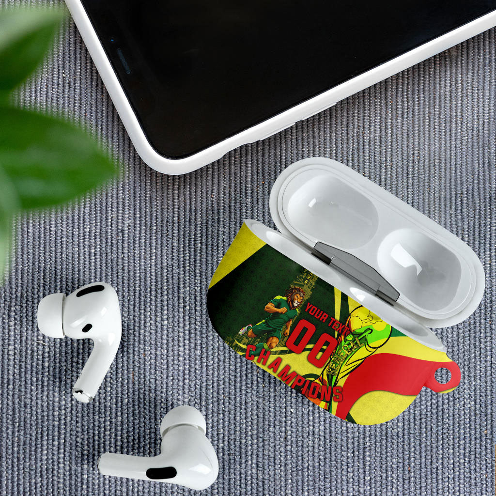 Personalized Senegal Champions World Football 2026 AirPods Case Lions Of Teranga - Great Mosque Of Touba Pattern