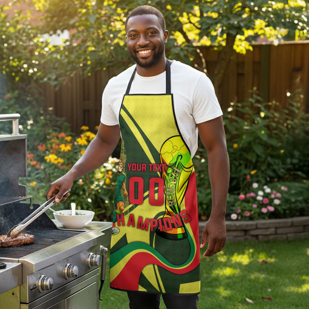 Personalized Senegal Champions World Football 2026 Apron Lions Of Teranga - Great Mosque Of Touba Pattern