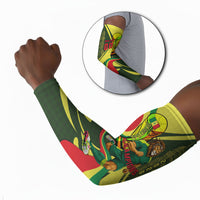 Personalized Senegal Champions World Football 2026 Arm Sleeves Lions Of Teranga - Great Mosque Of Touba Pattern