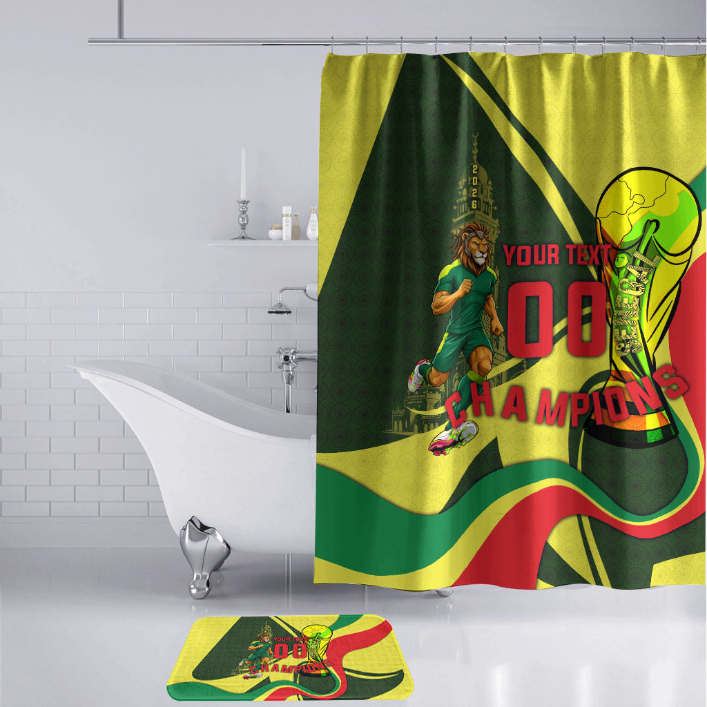 Personalized Senegal Champions World Football 2026 Bathroom Set Lions Of Teranga - Great Mosque Of Touba Pattern