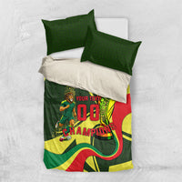 Personalized Senegal Champions World Football 2026 Bedding Set Lions Of Teranga - Great Mosque Of Touba Pattern