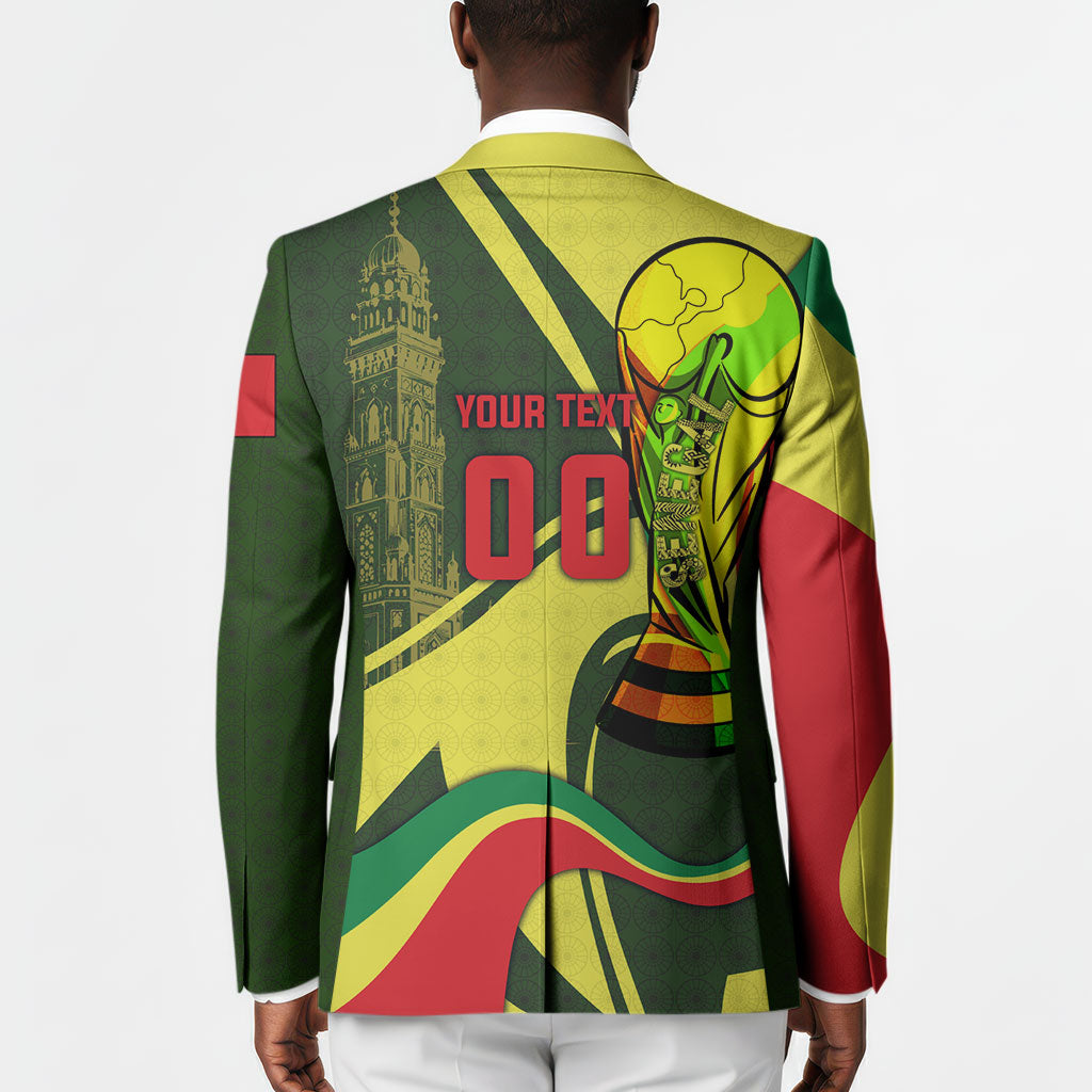 Personalized Senegal Champions World Football 2026 Blazer Lions Of Teranga - Great Mosque Of Touba Pattern