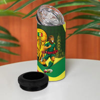 Personalized Senegal Champions World Football 2026 4 in 1 Can Cooler Tumbler Lions Of Teranga - Great Mosque Of Touba Pattern