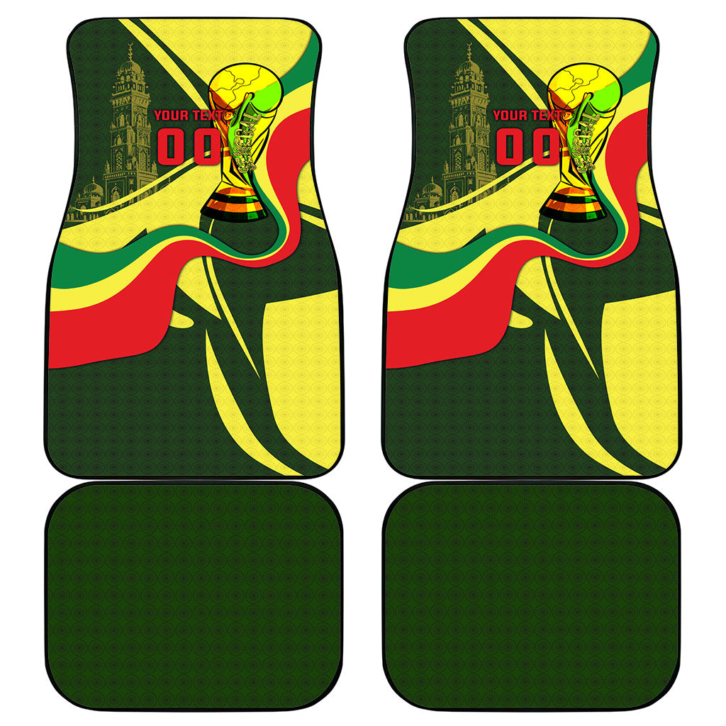 Personalized Senegal Champions World Football 2026 Car Mats Lions Of Teranga - Great Mosque Of Touba Pattern