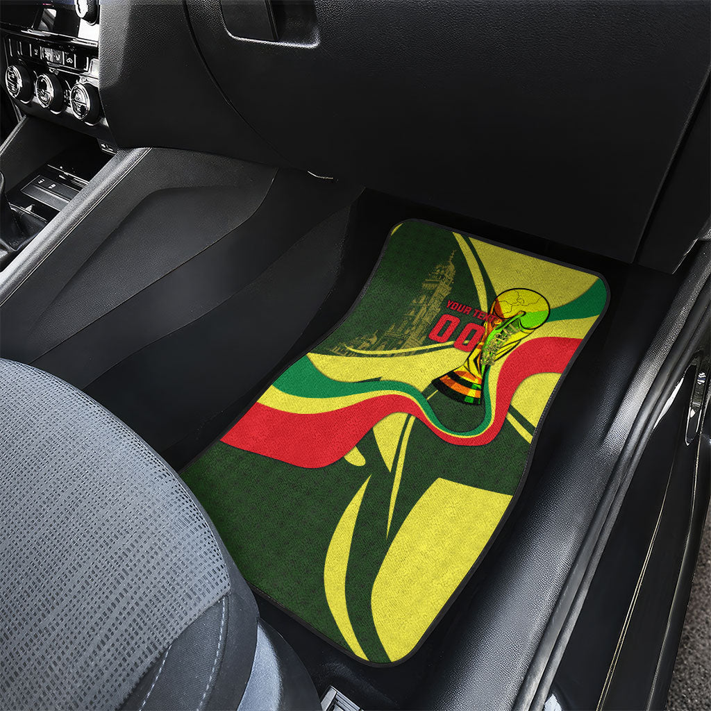 Personalized Senegal Champions World Football 2026 Car Mats Lions Of Teranga - Great Mosque Of Touba Pattern