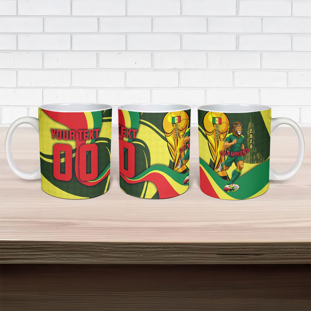 Personalized Senegal Champions World Football 2026 Ceramic Mug Lions Of Teranga - Great Mosque Of Touba Pattern
