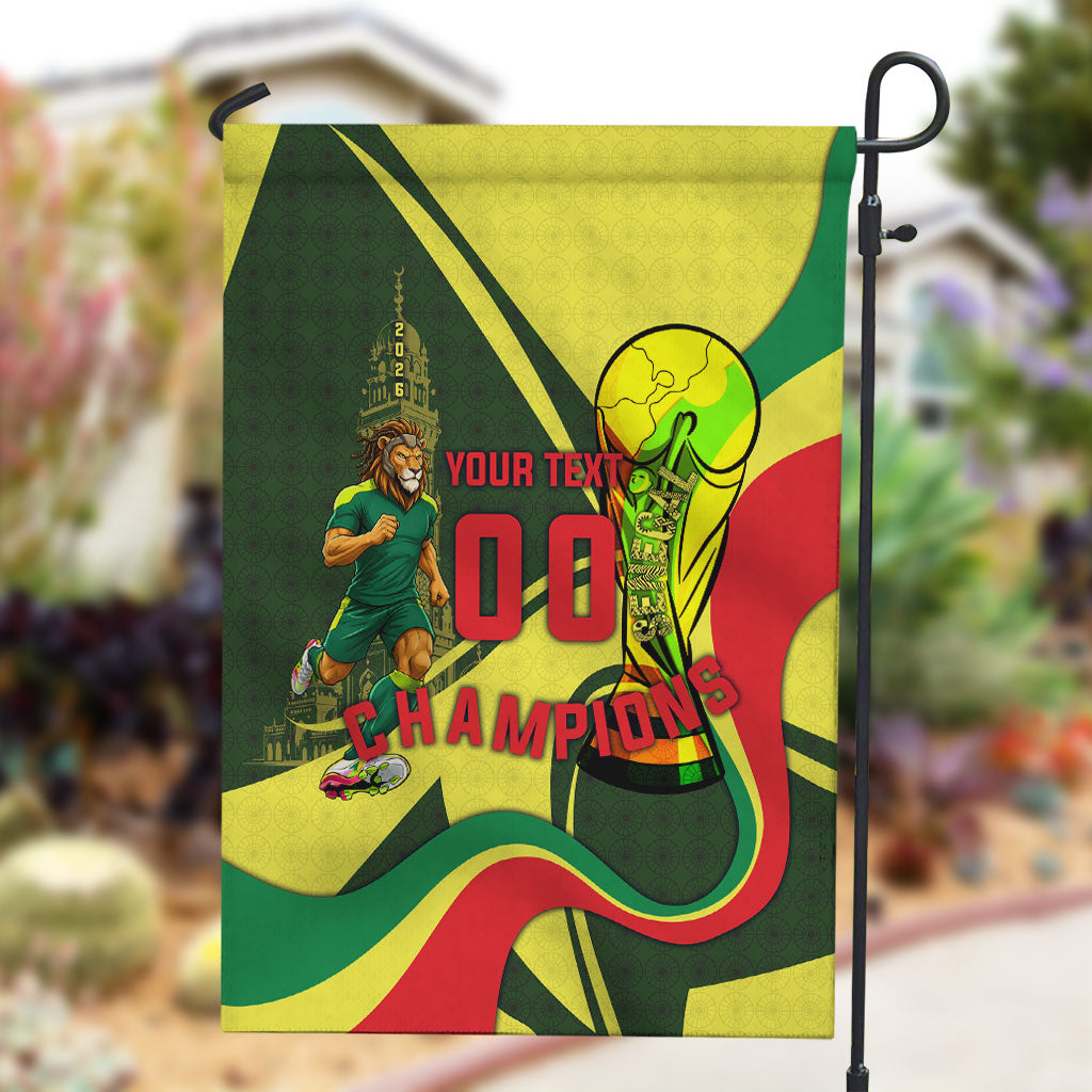 Personalized Senegal Champions World Football 2026 Garden Flag Lions Of Teranga - Great Mosque Of Touba Pattern