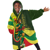 Personalized Senegal Champions World Football 2026 Kid Wearable Blanket Hoodie Lions Of Teranga - Great Mosque Of Touba Pattern
