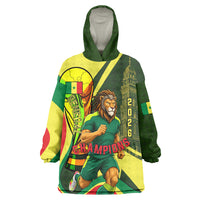 Personalized Senegal Champions World Football 2026 Kid Wearable Blanket Hoodie Lions Of Teranga - Great Mosque Of Touba Pattern