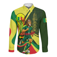 Personalized Senegal Champions World Football 2026 Long Sleeve Button Shirt Lions Of Teranga - Great Mosque Of Touba Pattern