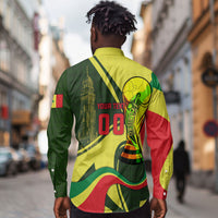 Personalized Senegal Champions World Football 2026 Long Sleeve Button Shirt Lions Of Teranga - Great Mosque Of Touba Pattern