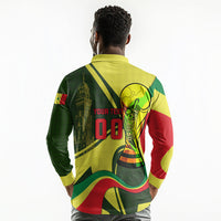 Personalized Senegal Champions World Football 2026 Long Sleeve Polo Shirt Lions Of Teranga - Great Mosque Of Touba Pattern