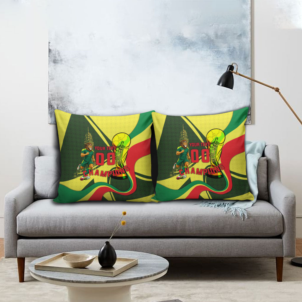 Personalized Senegal Champions World Football 2026 Pillow Cover Lions Of Teranga - Great Mosque Of Touba Pattern