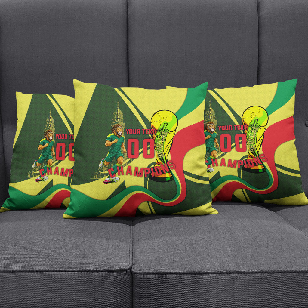 Personalized Senegal Champions World Football 2026 Pillow Cover Lions Of Teranga - Great Mosque Of Touba Pattern