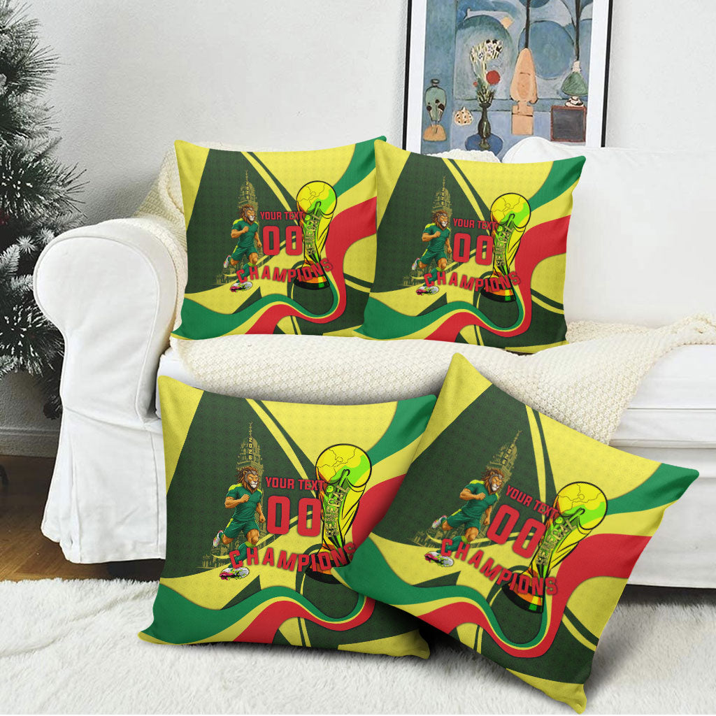 Personalized Senegal Champions World Football 2026 Pillow Cover Lions Of Teranga - Great Mosque Of Touba Pattern