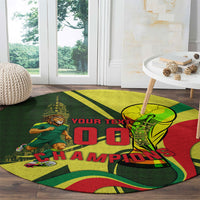 Personalized Senegal Champions World Football 2026 Round Carpet Lions Of Teranga - Great Mosque Of Touba Pattern