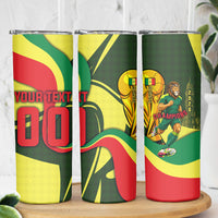 Personalized Senegal Champions World Football 2026 Skinny Tumbler Lions Of Teranga - Great Mosque Of Touba Pattern