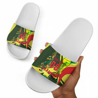 Personalized Senegal Champions World Football 2026 Slide Sandals Lions Of Teranga - Great Mosque Of Touba Pattern
