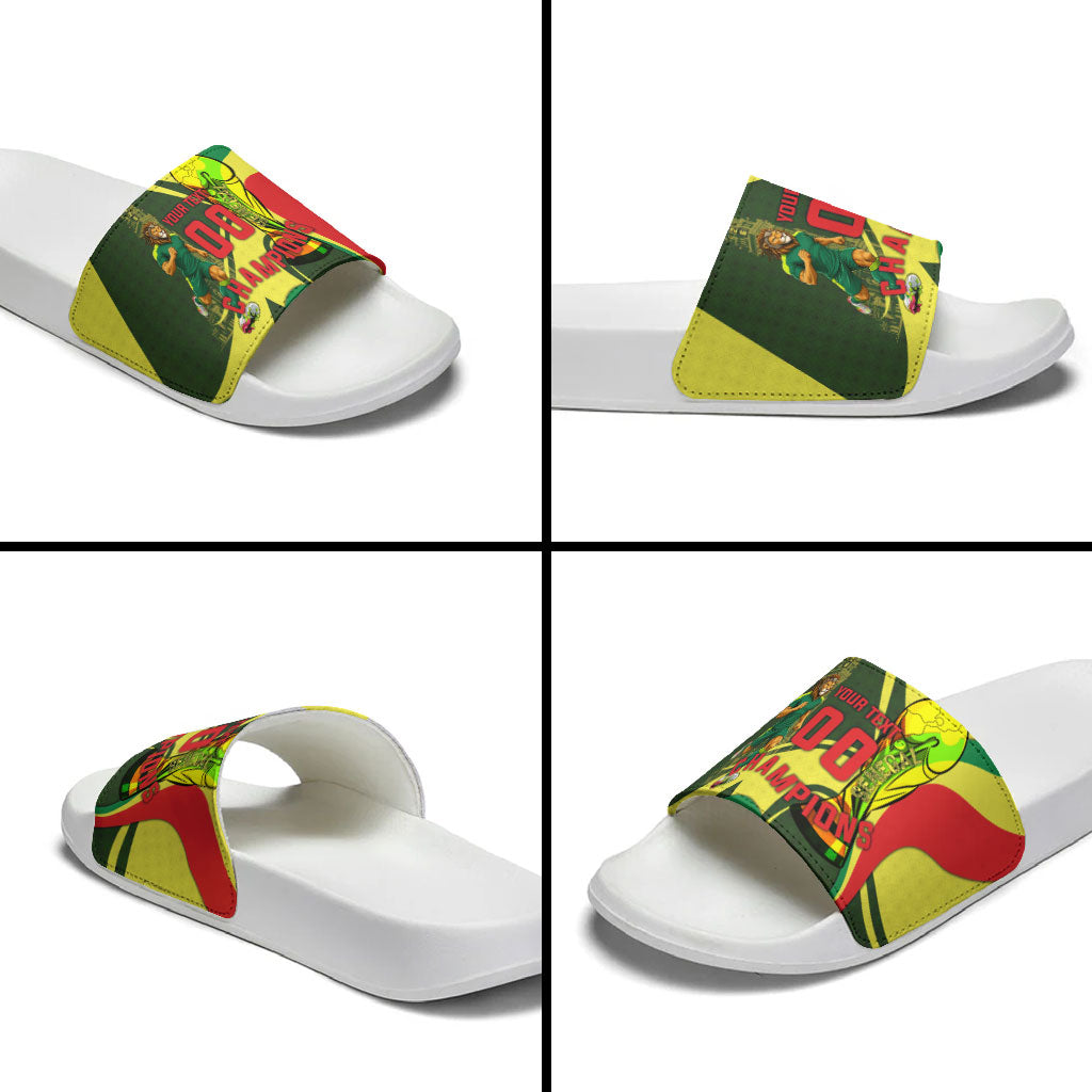 Personalized Senegal Champions World Football 2026 Slide Sandals Lions Of Teranga - Great Mosque Of Touba Pattern