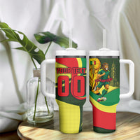 Personalized Senegal Champions World Football 2026 Tumbler With Handle Lions Of Teranga - Great Mosque Of Touba Pattern