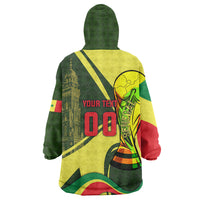 Personalized Senegal Champions World Football 2026 Wearable Blanket Hoodie Lions Of Teranga - Great Mosque Of Touba Pattern