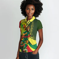 Personalized Senegal Champions World Football 2026 Women Polo Shirt Lions Of Teranga - Great Mosque Of Touba Pattern