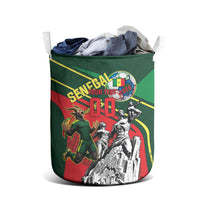 Custom Senegal Champions Football 2026 Laundry Basket Teranga Lions G.O.A.T Mascot - African Renaissance Monument