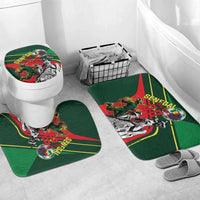 Custom Senegal Champions Football 2026 Bathroom Set Teranga Lions G.O.A.T Mascot - African Renaissance Monument