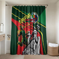 Custom Senegal Champions Football 2026 Bathroom Set Teranga Lions G.O.A.T Mascot - African Renaissance Monument