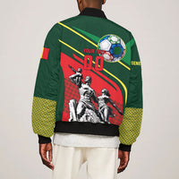 Custom Senegal Champions Football 2026 Bomber Jacket Teranga Lions G.O.A.T Mascot - African Renaissance Monument