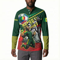 Custom Senegal Champions Football 2026 Button Sweatshirt Teranga Lions G.O.A.T Mascot - African Renaissance Monument
