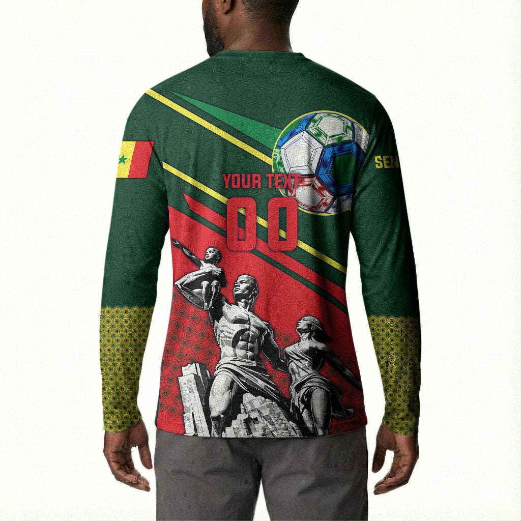 Custom Senegal Champions Football 2026 Button Sweatshirt Teranga Lions G.O.A.T Mascot - African Renaissance Monument