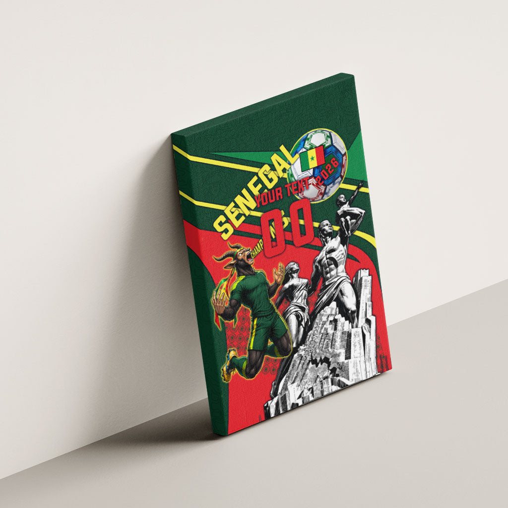 Custom Senegal Champions Football 2026 Canvas Wall Art Teranga Lions G.O.A.T Mascot - African Renaissance Monument