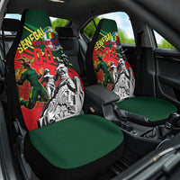 Custom Senegal Champions Football 2026 Car Seat Cover Teranga Lions G.O.A.T Mascot - African Renaissance Monument