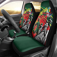 Custom Senegal Champions Football 2026 Car Seat Cover Teranga Lions G.O.A.T Mascot - African Renaissance Monument
