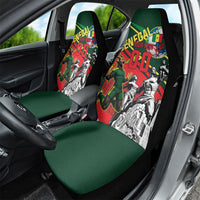 Custom Senegal Champions Football 2026 Car Seat Cover Teranga Lions G.O.A.T Mascot - African Renaissance Monument