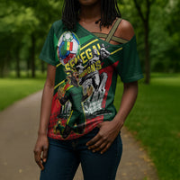 Custom Senegal Champions Football 2026 Cross Shoulder Shirt Teranga Lions G.O.A.T Mascot - African Renaissance Monument