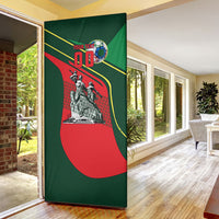 Custom Senegal Champions Football 2026 Door Cover Teranga Lions G.O.A.T Mascot - African Renaissance Monument